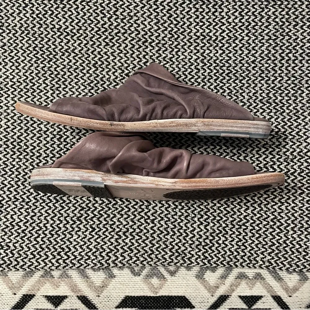 P. Monjo Grayish-Purple Leather Slouch Thong Sandal Sz-39 - Picture 4 of 6